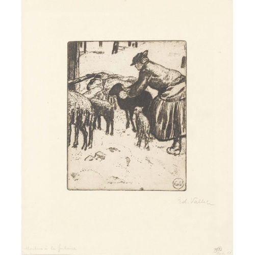 EDOUARD VALLET : Moutons � la fontaine (DOBIASCHOFSKY AUKTIONEN AG)