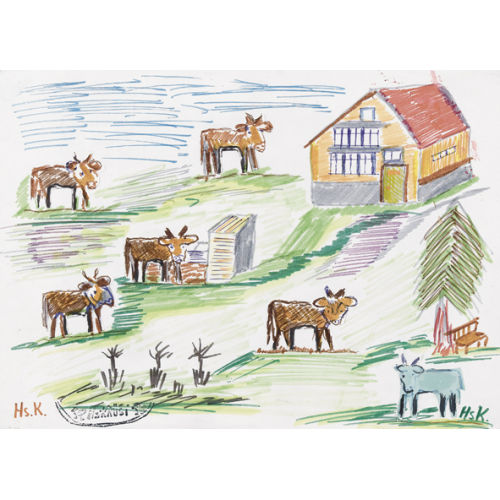 HANS KR�SI : Appenzeller Landschaft mit K�hen (DOBIASCHOFSKY AUKTIONEN AG)