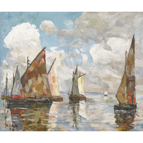 HELEN DAHM : Segelschiffe auf ruhigem Wasser (DOBIASCHOFSKY AUKTIONEN AG)
