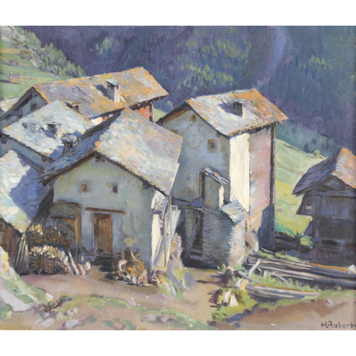 HENRI MARCEL ROBERT : Ansicht von La Sage im Val d′H�rens (DOBIASCHOFSKY AUKTIONEN AG)