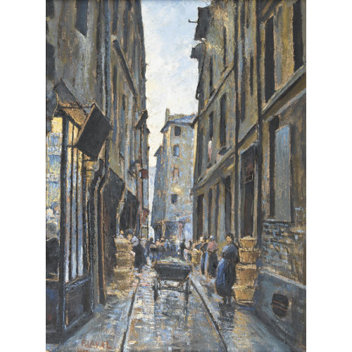 FERNAND A. LAVAL : Belebte Gasse in einer Stadt (DOBIASCHOFSKY AUKTIONEN AG)