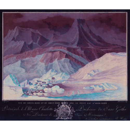 CASPAR WOLF : 'Vue du Gross-Horn et du Breit-Horn avec le petit lac...' (DOBIASCHOFSKY AUKTIONEN AG)