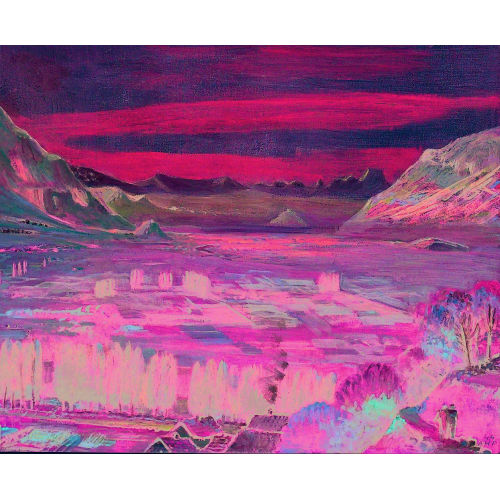 ALFRED HEINRICH PELLEGRINI : Walliser Landschaft bei Martigny (DOBIASCHOFSKY AUKTIONEN AG)