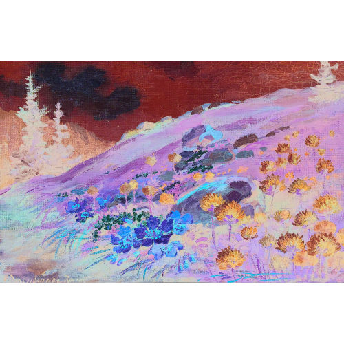 OLGA DERENDINGER-ROUX : Wiesenblumen im Gebirge (DOBIASCHOFSKY AUKTIONEN AG)