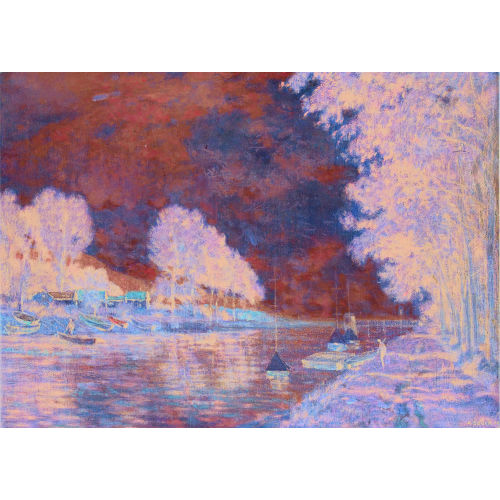 AUGUST SPECK : 'Thiel-Kanal bei Yverdon' (DOBIASCHOFSKY AUKTIONEN AG)