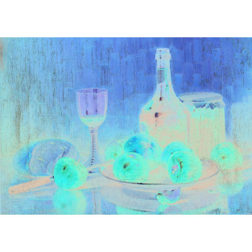 FERDINAND THURNHERR : Stillleben mit �pfeln, Wein, Brot und Gl�sern (DOBIASCHOFSKY AUKTIONEN AG)