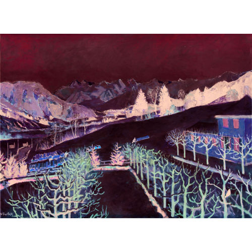 VICTOR SURBEK : Schneebedeckte Landschaft mit Blick auf die Churfirsten (DOBIASCHOFSKY AUKTIONEN AG)