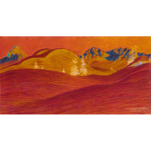 WALDEMAR THEOPHIL FINK : Winterliche Morgenstimmung bei Adelboden (DOBIASCHOFSKY AUKTIONEN AG)