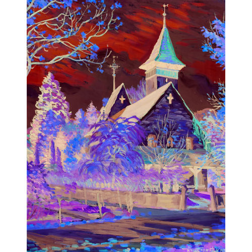 WALDEMAR THEOPHIL FINK : 'Kirche von Scherzlingen' (DOBIASCHOFSKY AUKTIONEN AG)