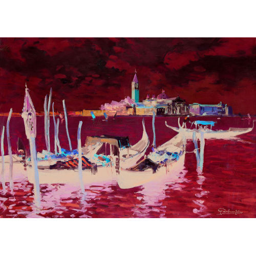 FELICE GIORDANO : Blick auf San Giorgio Maggiore in Venedig (DOBIASCHOFSKY AUKTIONEN AG)
