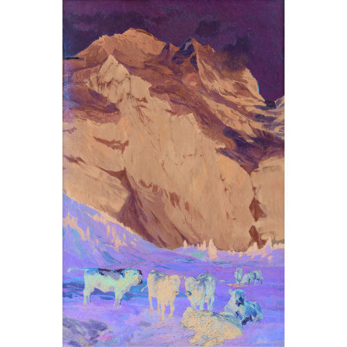 ERNST II HODEL : Weidende K�he vor der Jungfrau (DOBIASCHOFSKY AUKTIONEN AG)