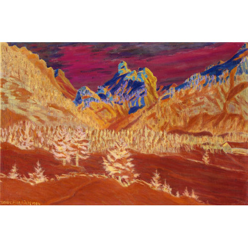 WALDEMAR THEOPHIL FINK : 'Wintermorgen bei Kandersteg mit G�llihorn' (DOBIASCHOFSKY AUKTIONEN AG)