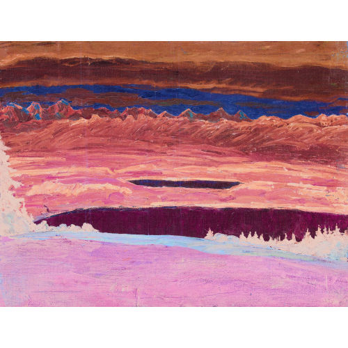 ERNST SAMUEL GEIGER : Alpenpanorama mit Neuenburgersee und Murtensee (DOBIASCHOFSKY AUKTIONEN AG)
