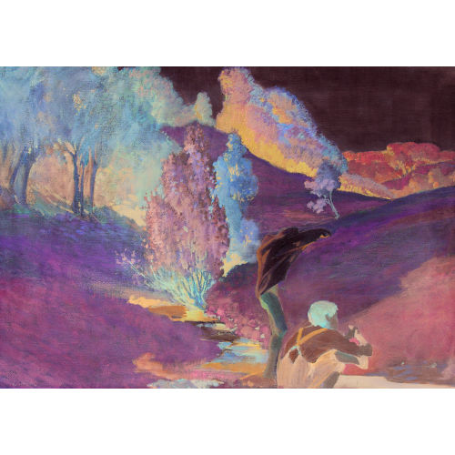PAUL FRIEDRICH WILHELM BALMER : Sommerliche Bachlandschaft mit zwei Knaben (DOBIASCHOFSKY AUKTIONEN AG)