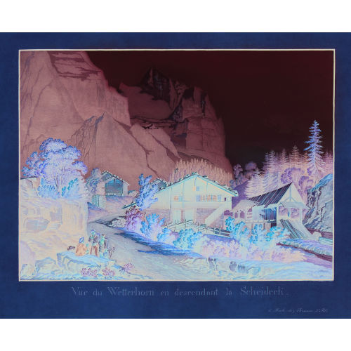 PETER BIRMANN : 'Vue du Wetterhorn en descendant la Scheideck' (DOBIASCHOFSKY AUKTIONEN AG)