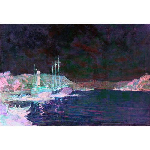 CHARLES ANGRAND : Flusspartie mit Segelbooten (DOBIASCHOFSKY AUKTIONEN AG)
