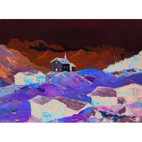 BRUNO GHERRI-MORO : Bettmeralp im Sommer (DOBIASCHOFSKY AUKTIONEN AG)