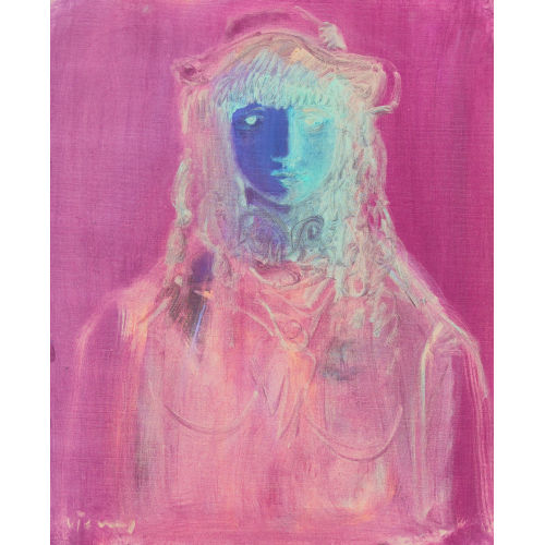 SYLVAIN VIGNY : Portr�t eines M�dchens vor blauem Hintergrund (DOBIASCHOFSKY AUKTIONEN AG)