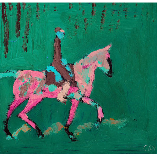 CUNO AMIET : Reiter vor rosafarbenem Hintergrund (DOBIASCHOFSKY AUKTIONEN AG)