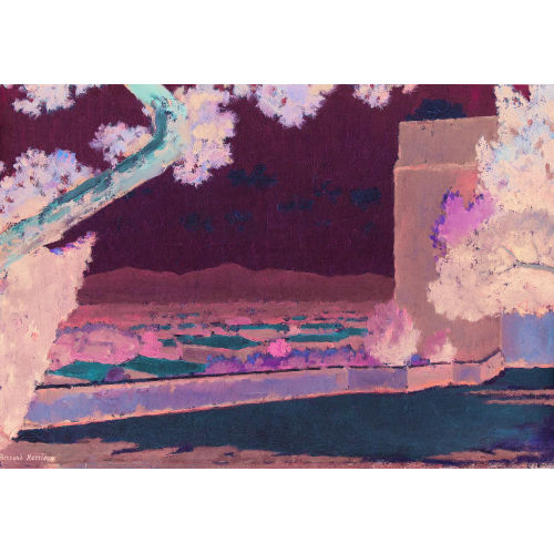 BERNARD HARRISON : Sommerliche Ansicht auf die Dachlandschaft einer Stadt (DOBIASCHOFSKY AUKTIONEN AG)