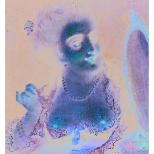 HENRI CHARLES ANTOINE BARON : Galante Dame mit Tischspiegel (DOBIASCHOFSKY AUKTIONEN AG)