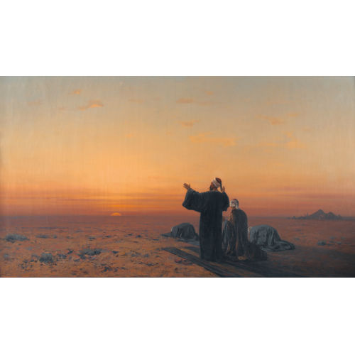 AUGUSTE LOUIS VEILLON : W�stenlandschaft mit betenden Beduinen (DOBIASCHOFSKY AUKTIONEN AG)