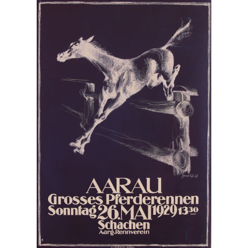 GEROLD HUNZIKER : 'Aarau, Grosses Pferderennen 1929' (DOBIASCHOFSKY AUKTIONEN AG)