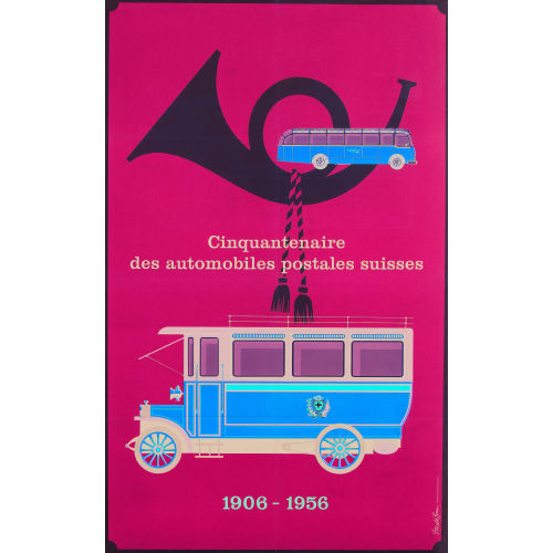 DONALD BRUN : 'Cinquantenaire des automobiles postales suisses' (DOBIASCHOFSKY AUKTIONEN AG)