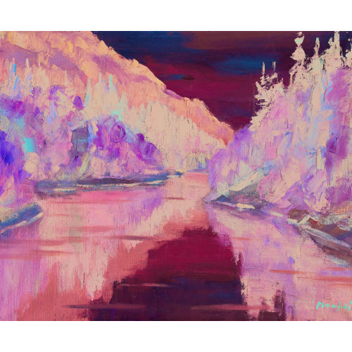 WALTER MAFLI : Sommerliche Flusslandschaft im Gebirge (DOBIASCHOFSKY AUKTIONEN AG)