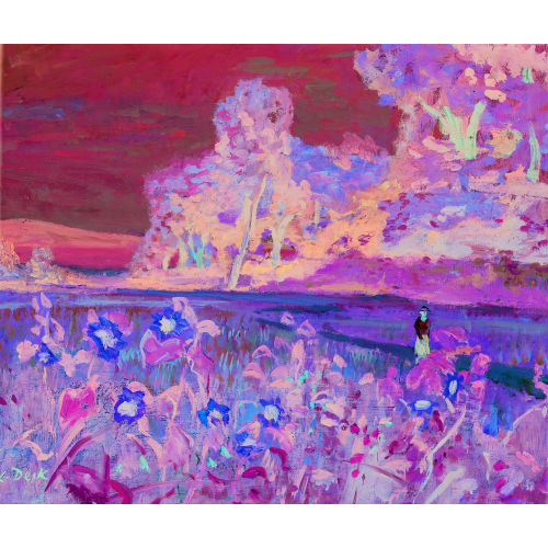 LEO DECK : Sonnenblumenfeld mit Dame (DOBIASCHOFSKY AUKTIONEN AG)