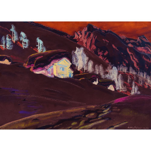 ALBERT NYFELER : Winterliche Ansicht der Guggialp im L�tschental (DOBIASCHOFSKY AUKTIONEN AG)