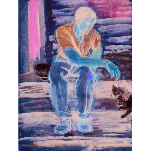 PIETRO CHIESA : Mann mit weisser Katze (DOBIASCHOFSKY AUKTIONEN AG)