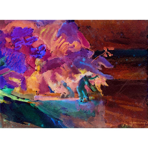 JACQUES ELIE ABRAHAM HERMANJAT : Strand mit B�umen und Badenden (DOBIASCHOFSKY AUKTIONEN AG)
