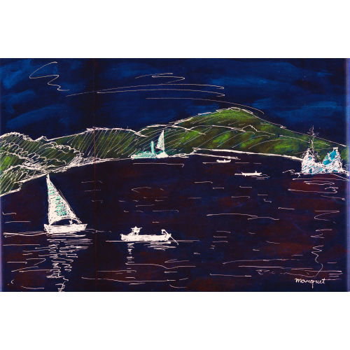 ALBERT MARQUET : Sommerliche Meeresbucht mit Schiffen (DOBIASCHOFSKY AUKTIONEN AG)