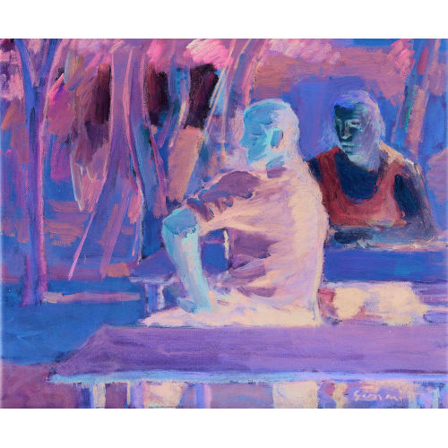 WILHELM GIMMI : Couple dans un jardin (DOBIASCHOFSKY AUKTIONEN AG)