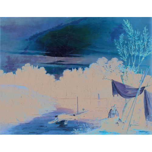 JOHANN RUDOLF GATSCHET : Flusslandschaft mit Rastendem im Abendrot (DOBIASCHOFSKY AUKTIONEN AG)