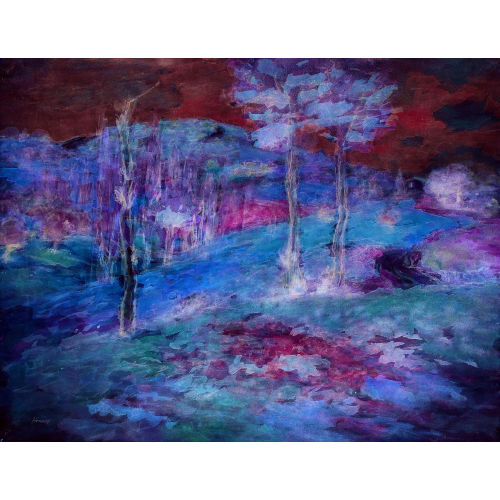 HEROLD JULIUS HOWALD : H�gelige Landschaft mit Baumgruppen (DOBIASCHOFSKY AUKTIONEN AG)
