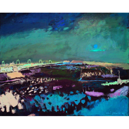 HENRI SCHMID : Abendliche Landschaft mit Bahnstrecke (DOBIASCHOFSKY AUKTIONEN AG)