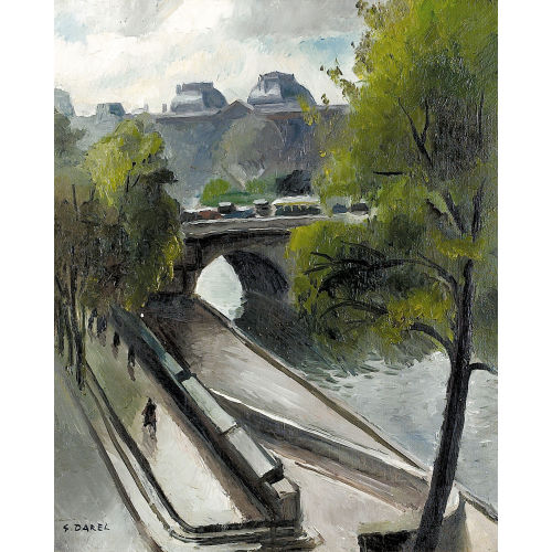 GEORGES DAREL : Sommerliche Partie an der Seine in Paris (DOBIASCHOFSKY AUKTIONEN AG)