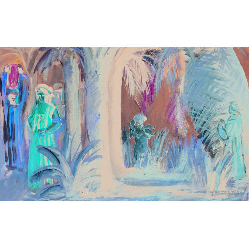 RAOUL DOMENJOZ : Orientalische Oasenszene (DOBIASCHOFSKY AUKTIONEN AG)