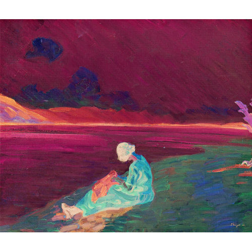 ERNST SAMUEL GEIGER : Sitzende Frau am Bielersee (DOBIASCHOFSKY AUKTIONEN AG)