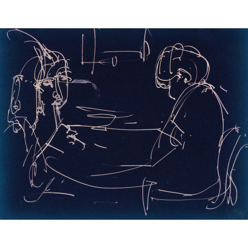ALBERT M�LLER : Anna M�ller und Caspar am Tisch (DOBIASCHOFSKY AUKTIONEN AG)
