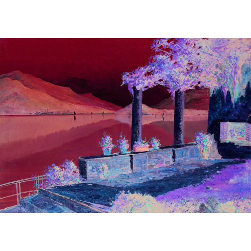 VINCENT DE GRANDI : Terrassenpartie mit Blick auf den Lago Maggiore (DOBIASCHOFSKY AUKTIONEN AG)