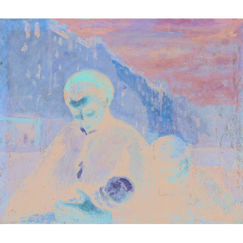 HONORE DAUMIER : Mutter mit zwei Kindern auf einer Br�cke (DOBIASCHOFSKY AUKTIONEN AG)