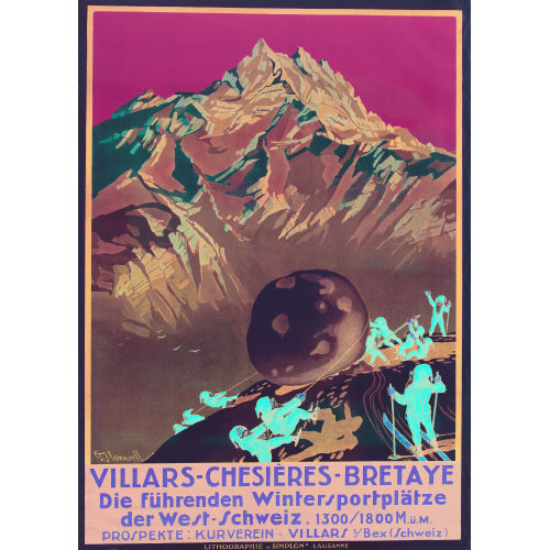 GEORGE JACKSON FLEMWELL : 'Villars-Chesi�res-Bretaye' (DOBIASCHOFSKY AUKTIONEN AG)