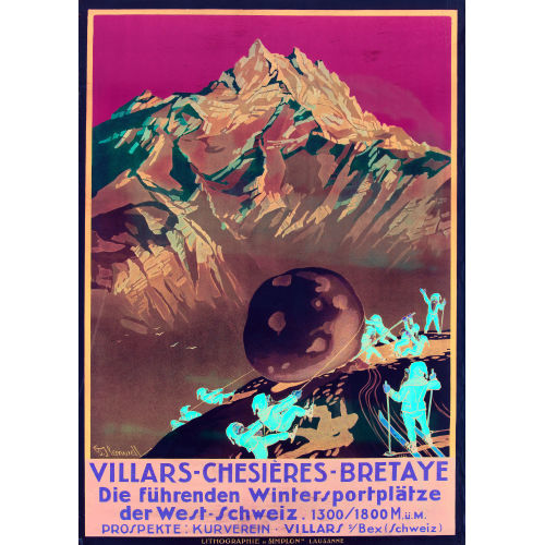 GEORGE JACKSON FLEMWELL : 'Villars-Chesi�res-Bretaye' (DOBIASCHOFSKY AUKTIONEN AG)