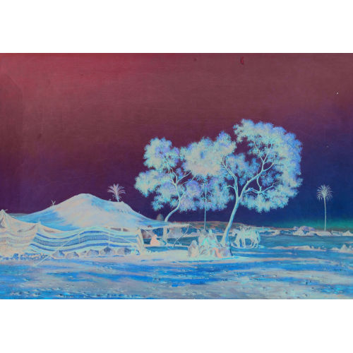 JOHANN LUDWIG RUDOLF DURHEIM : Nomaden in �gyptischer W�ste bei untergehender Sonne (DOBIASCHOFSKY AUKTIONEN AG)