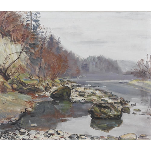 HANNI BAY : Aareufer im Herbst (DOBIASCHOFSKY AUKTIONEN AG)