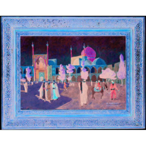 MARCEL AMIGUET : Der belebte Meidan-e Emam Platz in Isfahan (DOBIASCHOFSKY AUKTIONEN AG)