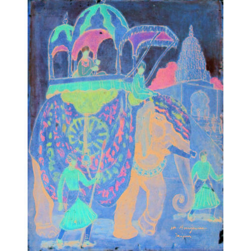 MARCEL AMIGUET : Der Maharaja von Jaipur auf einem Elefanten (DOBIASCHOFSKY AUKTIONEN AG)